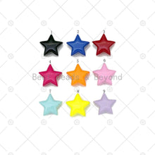 Load image into Gallery viewer, Enamel Colorful Five Point Star Pendant, Star Charm, Pink Turquoise Black Yellow Enamel Jewelry,10mm,Sku#LD158