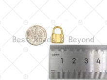 Load image into Gallery viewer, 18k Shiny Gold Padlock Charms, Dainty Lock Charms, Padlock Pendant, Gold Charm, Gold Pendant, Padlock Necklace Charms, 10x15mm, Sku#LK06