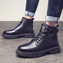 Load image into Gallery viewer, Men's Korean Style Mid-to-High Top Lace-Up Boots | Height Boosting &amp; Warm