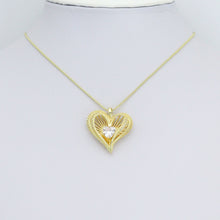 Load image into Gallery viewer, Heart CZ Gold Layered Heart Charm Pendant,Sku#LX875