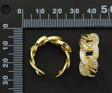 Load image into Gallery viewer, CZ Oval Link Adjustable Ring, Sku#LD238