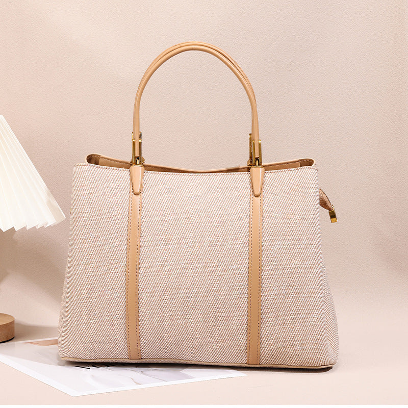 Sophisticated Women's Tote Bag - Premium PU Leather Commuter Handbag with Double Straps