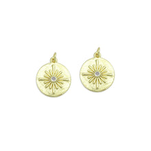 Load image into Gallery viewer, Gold Flower On Round Coin Charm Pendant,Sku#LX864