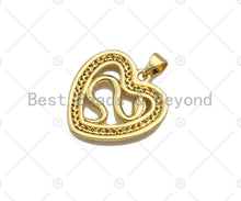 Load image into Gallery viewer, CZ Micro Pave Snake On Heart Shape Pendant/Charm,Cubic Zirconia Gold Charm, Necklace Bracelet Charm Pendant,21x21mm, Sku#LD32