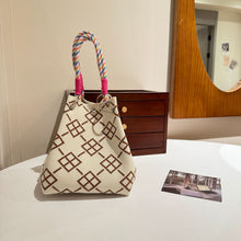 Load image into Gallery viewer, Women's Knitted Tote Bag - Large Capacity Magnetic Closure Bucket Bag