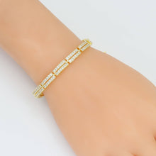 Load image into Gallery viewer, Clear CZ Double Rectangle Line Adjustable Bracelet, Sku#A349