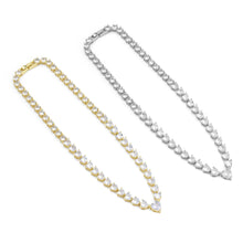 Load image into Gallery viewer, Silver Gold Heart CZ Necklace, Sku#A119