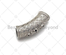 Load image into Gallery viewer, CZ Micro Pave Flower Curved Tube Beads, Men's Jewelry Findings, sku#G402B/ML23