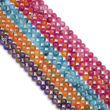 Load image into Gallery viewer, Pink/Blue/Orange Jade Round Smooth Beads, Sku#U2211