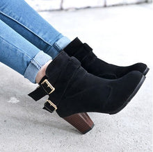 Load image into Gallery viewer, Women's Suede Platform Ankle Boots | Warm Zipper Martin Heels