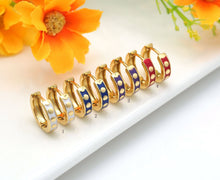 Load image into Gallery viewer, Gold Dots Colorful Enamel Huggie Earring, Y573