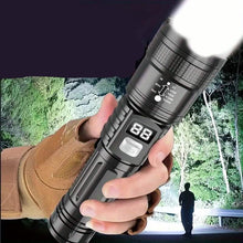 Load image into Gallery viewer, Ultra-Bright Tactical LED Flashlight – 3 Modes, USB Rechargeable, 600 Lumen, Outdoor, Hiking &amp; Camping