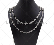 Load image into Gallery viewer, 6x8mm Quality Stainless Steel Oval Link Chain by Yard, Texturized Oval Chain, Silver Unfinished Jewelry Chains, Wholesale Chain, sku#A100