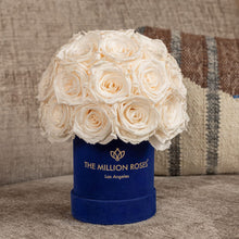 Load image into Gallery viewer, Essence Royal Blue Suede Superdome Box | White Roses