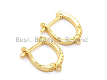 Load image into Gallery viewer, 1pair, CZ Micro Pave Latch Back Earring Wires Hooks, Lever b