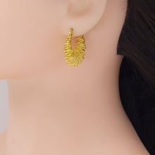Load image into Gallery viewer, Gold Silver Twisted Oval Earrings, Sku#A261
