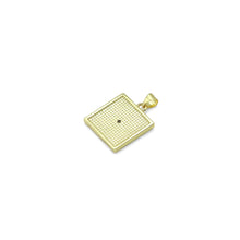 Load image into Gallery viewer, Gold Clear CZ Evil Eye On Square Mother of Pearl Charm Pendant, Sku#LK987