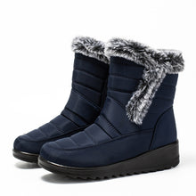 Load image into Gallery viewer, Women's High Top Snow Boots | Faux Rabbit Fur Collar | Chain Detail | Waterproof Warm Winter Boots