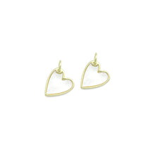 Load image into Gallery viewer, White Mother of Pearl Gold Heart Charm Pendant,Sku#LX880