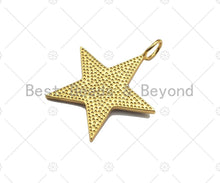Load image into Gallery viewer, Gray Enamel Five Point Star Pendant with Gold Finish, Grey Enamel Star, Colorful Enamel Star, 14x22/24x31/33x40mm, Sku#FH172