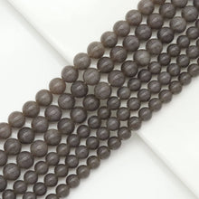 Load image into Gallery viewer, Gray Jade Round Smooth Beads, Sku#U1824