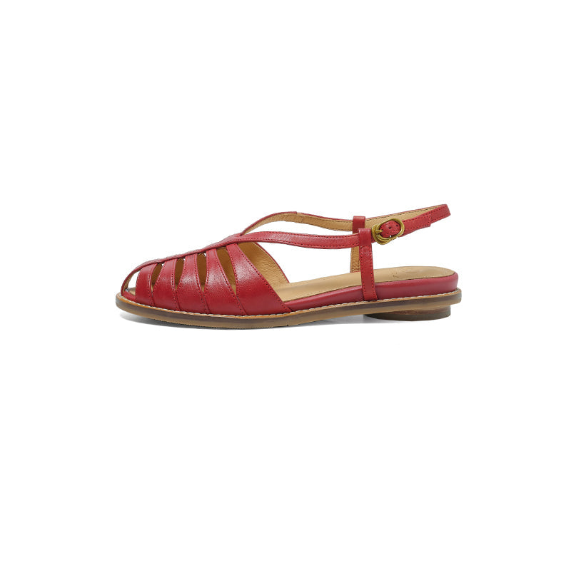 Full Grain Leather Woven Roman Sandals