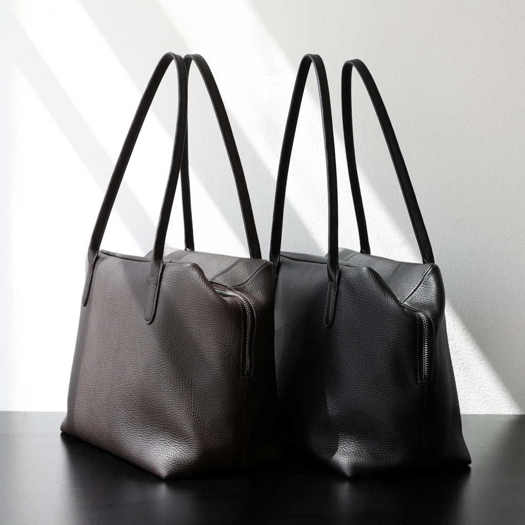 Women's Genuine Leather Shoulder Bag – Full-Grain Cowhide Handbag with Zipper & Card Holder