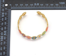 Load image into Gallery viewer, Colorful Daisy Flower Gold Adjustable Bracelet, Sku#X374
