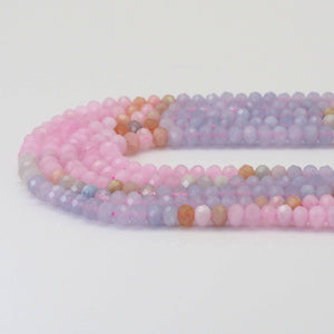 4x6mm Genuine Morganite Faceted Rondelle Beads, Sku#U1657