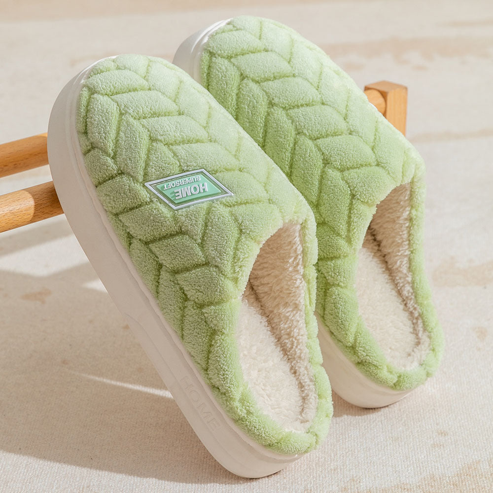 Winter Plush Slippers | Non-Slip Thick Sole Fleece House Shoes for Women & Men