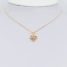 Load image into Gallery viewer, Gold Colorful CZ Heart Shape Charm, Sku#LX455