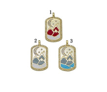 Load image into Gallery viewer, Gold CZ Enamel Mountain Moon Charm, Sku#JL145