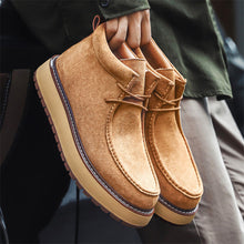 Load image into Gallery viewer, Men's Genuine Leather Suede Dr. Martens Style Boots – Slip-On Mid-Calf Vintage Boots