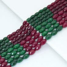 Load image into Gallery viewer, Red Green Jade Rice Faceted Beads, Sku#U2168
