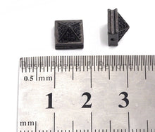 Load image into Gallery viewer, Black CZ Pave On Black Square Beads, Pyramid Spacer Beads, Cubic Zirconia Pyramid Space Beads, 8x6mm, SKU#C95