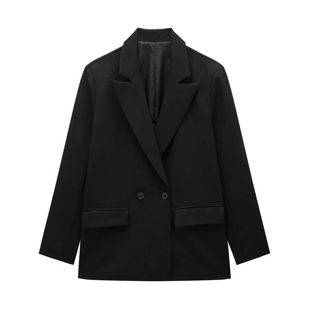 Summer Casual Relaxed-fit Double-breasted Blazer