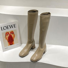Load image into Gallery viewer, Women's Over-The-Knee Slim High Boots | Chunky Heel PU Leather | Black Brown Beige Khaki