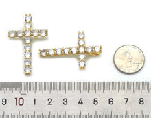 Load image into Gallery viewer, Gold Crystal Cross Charm, Sku#LD367