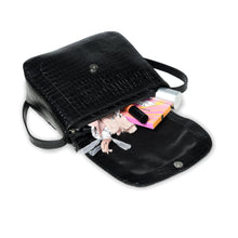 Load image into Gallery viewer, Diva Black Croco Sling Bag