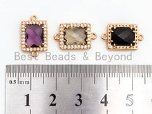 Load image into Gallery viewer, Rectangle Connector with Faceted Crystal Beads, sku#A82