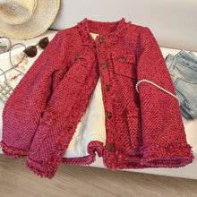 Load image into Gallery viewer, Womens Round-Neck Short Merino Wool Top Single-Breasted Down Jacket