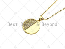 Load image into Gallery viewer, CZ Micro Pave Round/Heart/Rectangle Pendant/Charm,Half CZ Medallion Charm, Necklace Bracelet Charm Pendant,18x20/19x19/12x21mm, Sku#LK244
