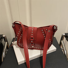 Load image into Gallery viewer, Studded Underarm Crossbody Bag – Minimalist PU Leather Shoulder Bag for Women