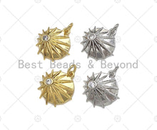 Load image into Gallery viewer, Clear CZ Micro Pave Shining Star Coin Pendant,Cubic Zirconia Star Charm,Gold/Silver Tone,15x17mm,sku#L348