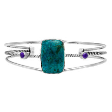 Load image into Gallery viewer, Premium Shattuckite &amp; Amethyst Cuff Bangle Bracelet B-1011 46-EB10509