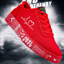 Load image into Gallery viewer, Love Print Canvas Shoes | Unisex Lace-Up Flats Casual Sneakers