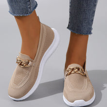Load image into Gallery viewer, Women's Flyknit Chain-Detail Flat Sneakers | Breathable Mesh Walking Shoes
