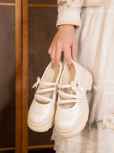 Load image into Gallery viewer, Women's Bow Platform Mary Jane Shoes | Chunky Sole Satin Pumps