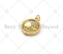 Load image into Gallery viewer, Gold Filled CZ Pave Enamel Popular Emojis Face Charm, EMOJIS, Emoji Charm,18K Gold Filled Enamel Charm,Enamel Jewelry,15x18mm,sku#L599