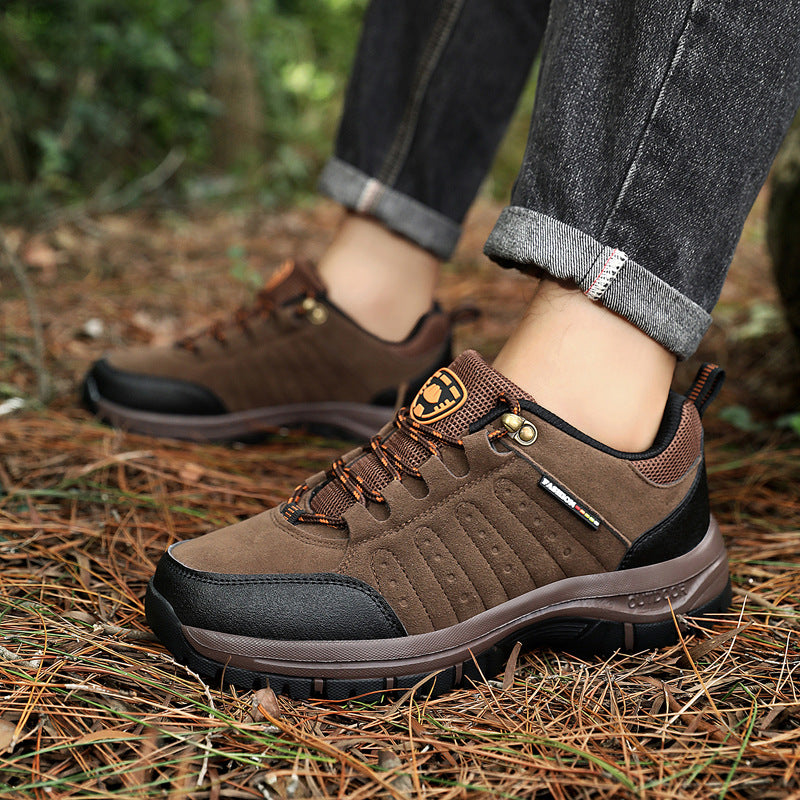 Unisex Waterproof Leather Hiking Shoes – Lightweight Outdoor Low-Top Boots